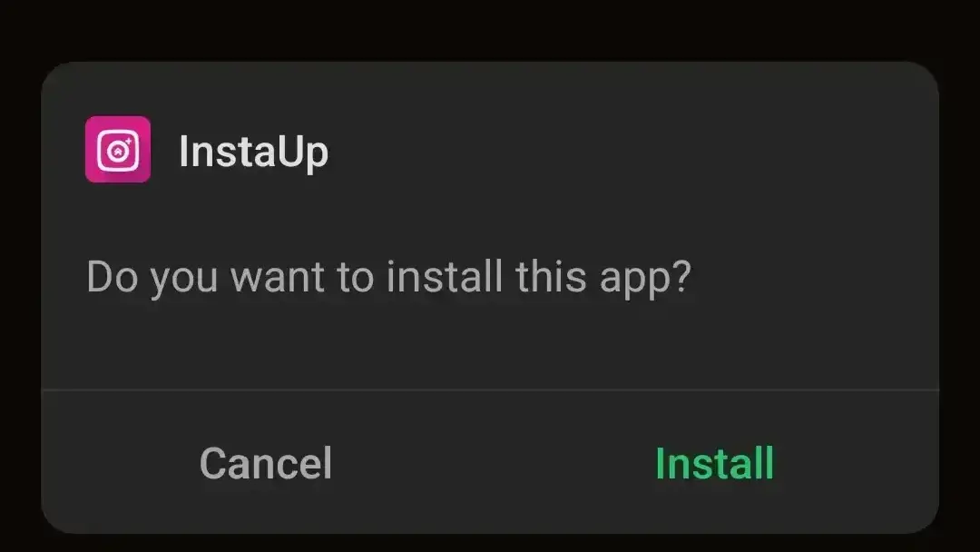 Instaup app instalation step 1