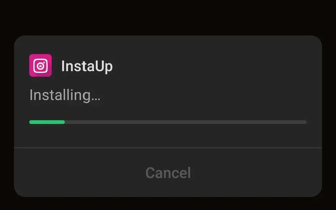 Instaup app instalation step 2